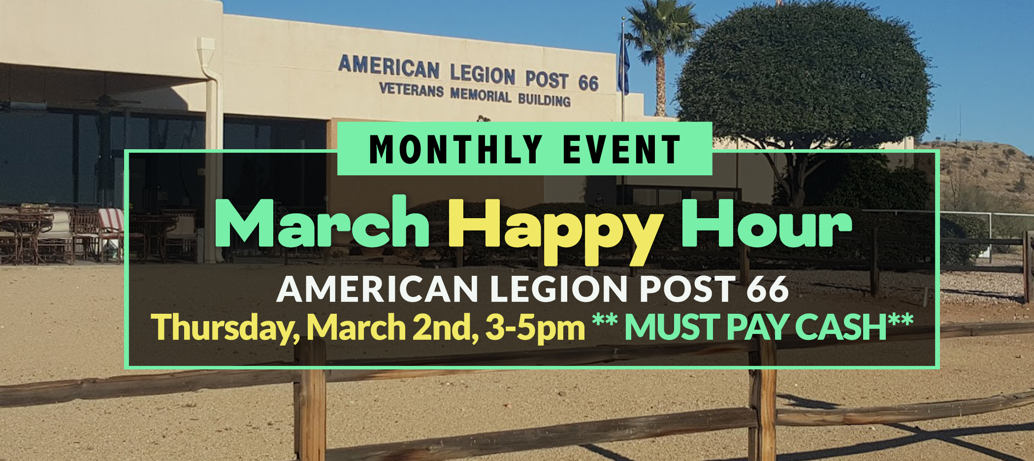 Happy Hour American Legion March 2nd